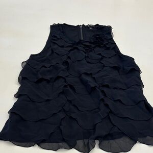 Ann Taylor Midnight Black Zip-Up Top